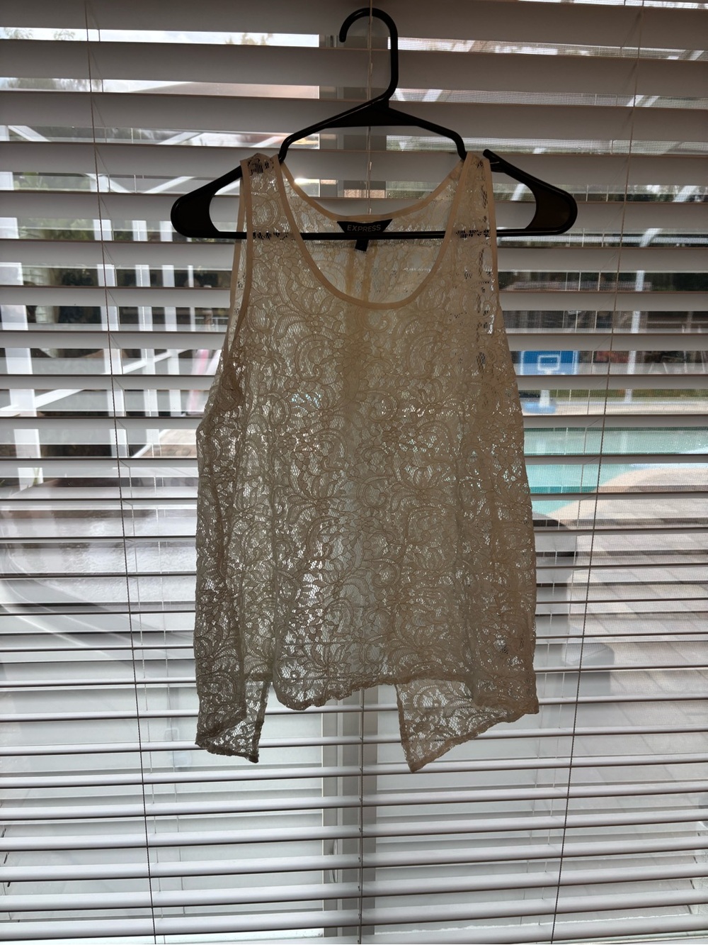 Express Cream Floral Lace Sleeveless Camisole